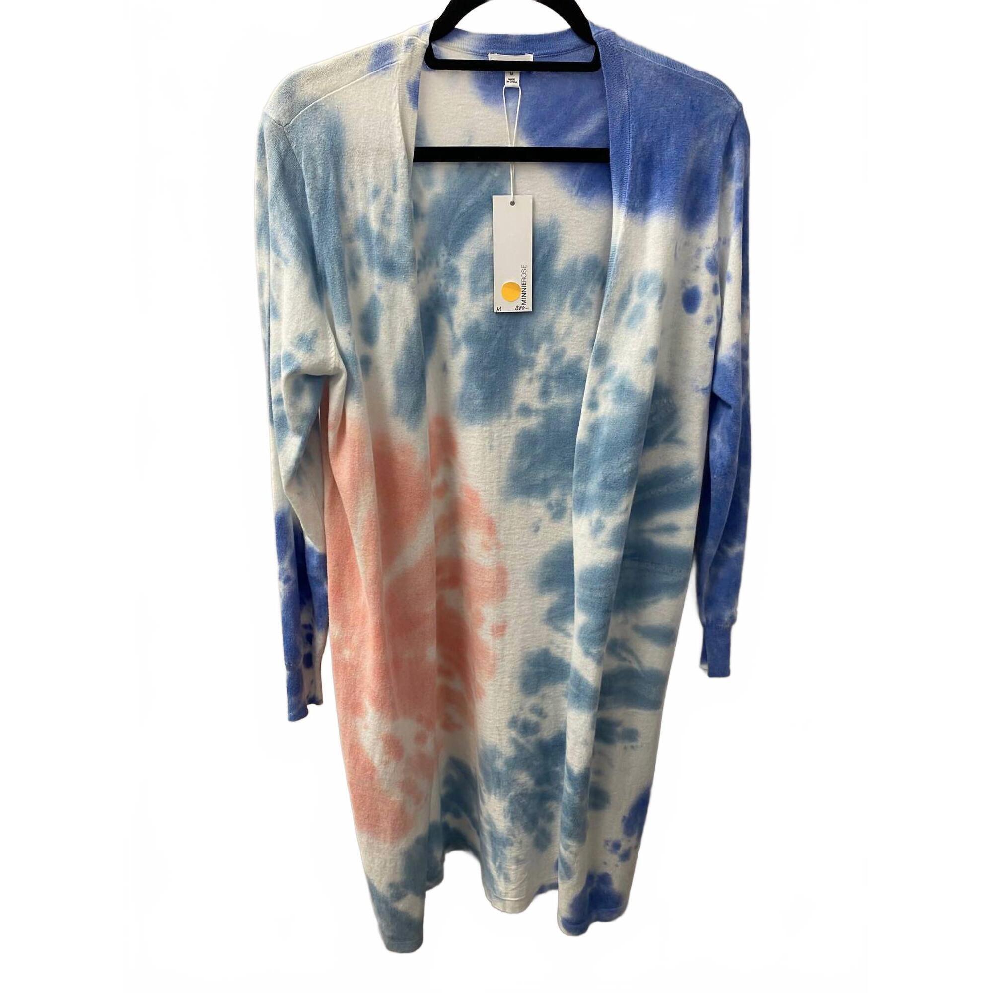 New Minnie Rose Women's Tie Dye Duster In Blue/Orange